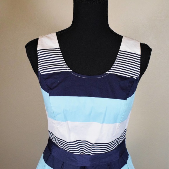 41 Hawthorn Fit Flare Sleeveless Striped Cotton Sundress S - Picture 2 of 9